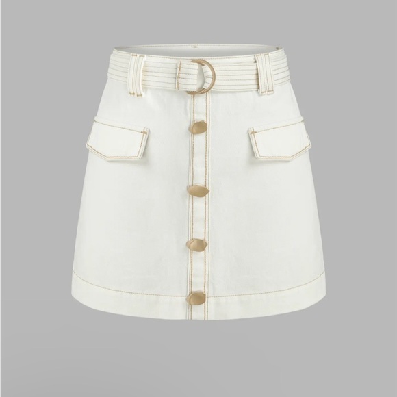 Cider skirt denin mid waist belted size xs NEVER WORN - Picture 1 of 6